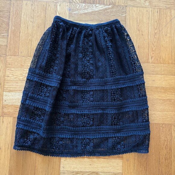 Allsaints Rowan black lace midi skirt UK 4 US 0 - Picture 7 of 9